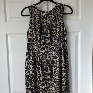 Vince Camuto Leopard Midi Dress Size 8